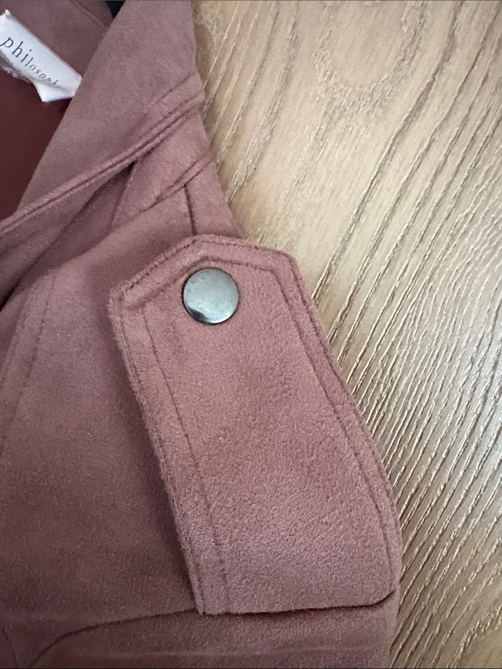 Philosophy Dusty Rose Suede Moto Jacket - Picture 4 of 5